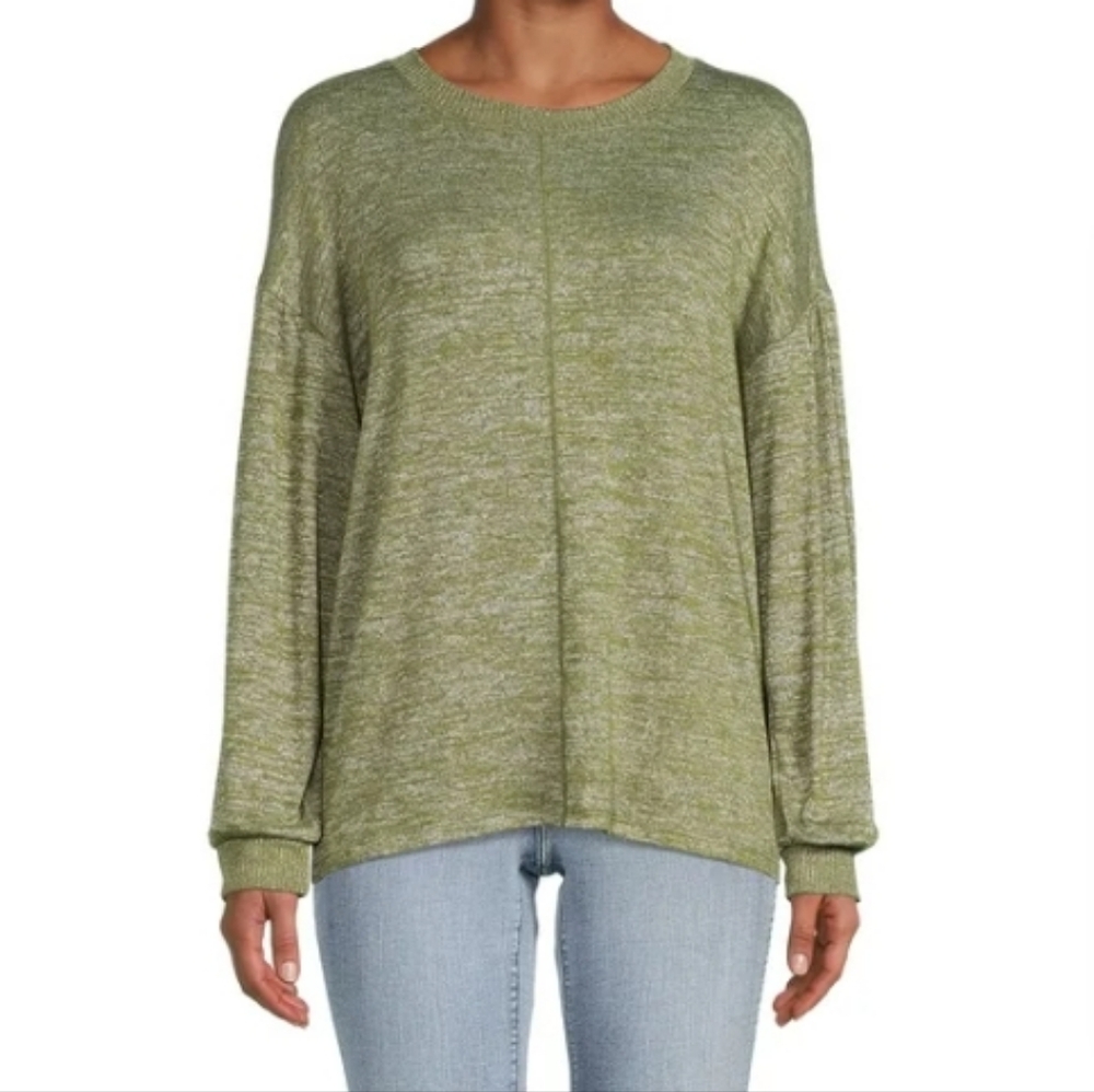 Time and Tru Women's XL 16-18 Sage Olive Green Crew Neck Sweater Light Pullover